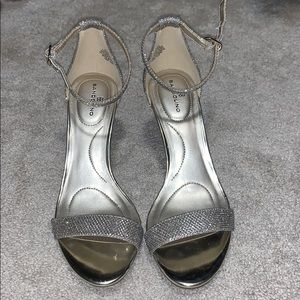 Ankle strap silver heels-size 6.5